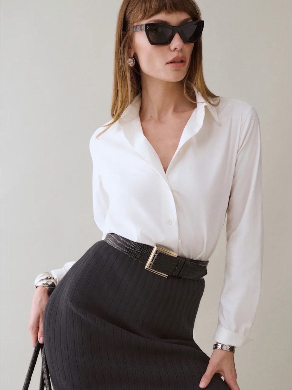 Reformation Alfie Shirt in White NWT Sz Small